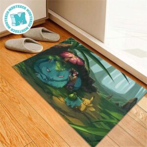 Pokemon Bulbasaur Venusaur And Pikachu Hikari For Home Decor Doormat