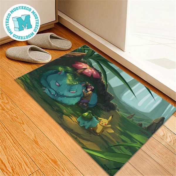 Pokemon Bulbasaur Venusaur And Pikachu Hikari For Home Decor Doormat Pokemon Bulbasaur Venusaur And Pikachu Hikari For Home Decor Doormat