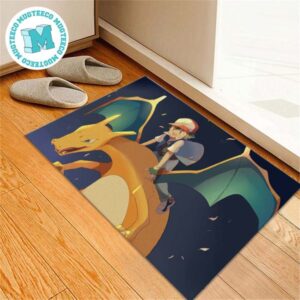 Pokemon Charizard And Satoshi Gift For Fan Pokemon Doormat