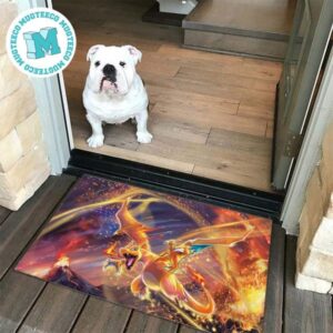 Pokemon Charizard Spitting Fire Eye Catching For House Decor Doormat
