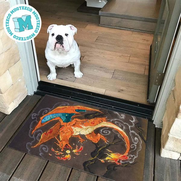 Pokemon Charizard Spitting Fire Japanese Style Art For Home Decor Doormat Pokemon Charizard Spitting Fire Japanese Style Art For Home Decor Doormat