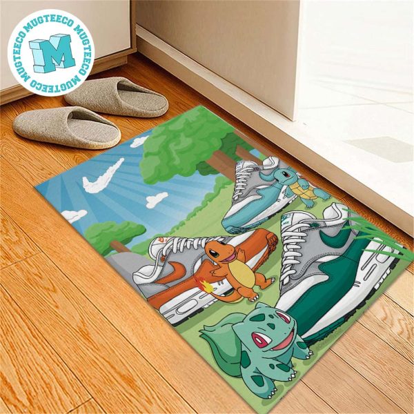 Pokemon Charmander Squirtle Bulbasaur With Nike Air Max Sneaker Gift For Fan Pokemon Doormat Pokemon Charmander Squirtle Bulbasaur With Nike Air Max Sneaker Gift For Fan Pokemon Doormat