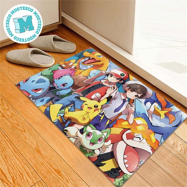 Pokemon Collection Of Satoshi And Kasumi Gift For Fan Pokemon Doormat Pokemon Collection Of Satoshi And Kasumi Gift For Fan Pokemon Doormat