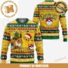 Pokemon Cute Pikachu With Santa Hat Knitting Snowflakes Red Christmas Ugly Sweater Pokemon Cute Pikachu With Santa Hat Knitting Snowflakes Red Christmas Ugly Sweater