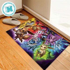 Pokemon Eevee All Forms Evolt Anime Style Colorful Doormat