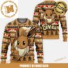Pokemon Eevee Cute Pixel Video Games Style Knitting Brown Xmas Ugly Christmas Sweater