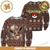 Pokemon Eevee Cute Pixel Video Games Style Knitting Brown Xmas Ugly Christmas Sweater