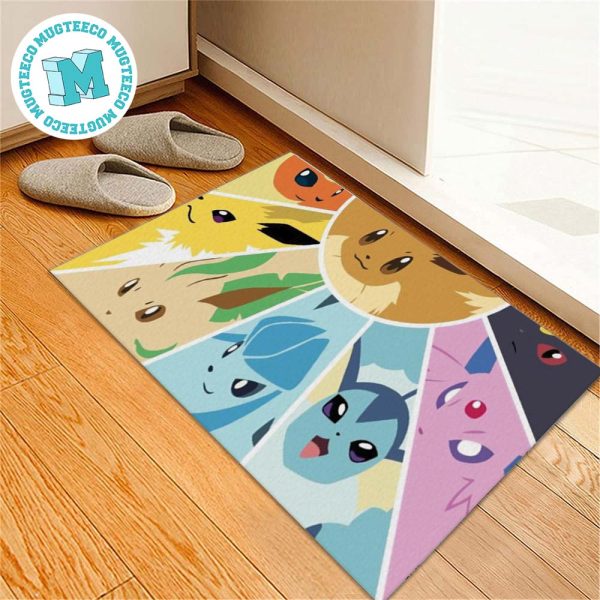 Pokemon Eevee Evolution Cute Art House Decor Doormat Pokemon Eevee Evolution Cute Art House Decor Doormat