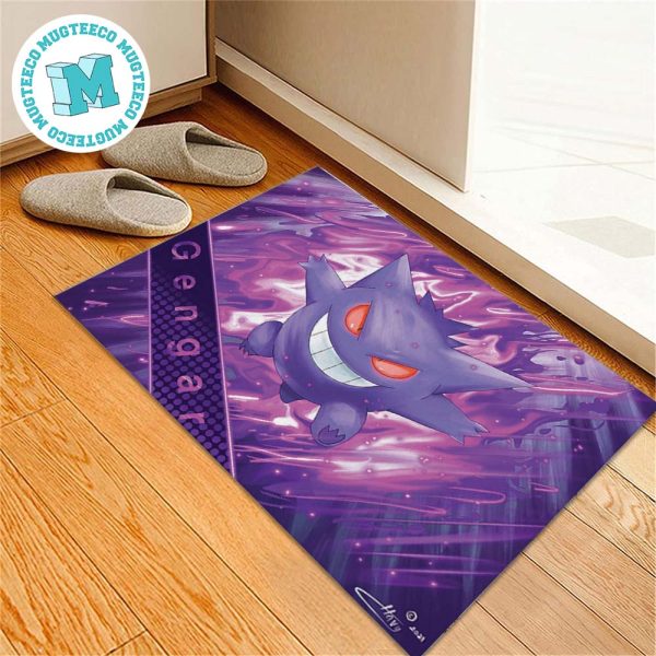 Pokemon Gengar Red Eye With Purple Background For Home Decor Doormat Pokemon Gengar Red Eye With Purple Background For Home Decor Doormat