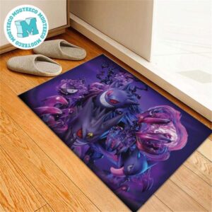 Pokemon Mega Gengar Gengar Haunter And Gastly Evolution For Home Decor Doormat