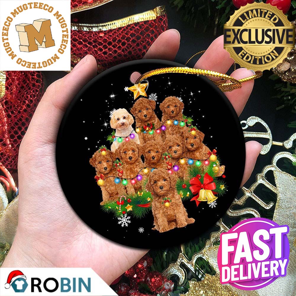 Poodle Christmas Tree Lights 2023 Holiday Gifts Custom Name For Dog Lovers Christmas Decorations Ornament Poodle Christmas Tree Lights 2023 Holiday Gifts Custom Name For Dog Lovers Christmas Decorations Ornament