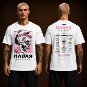 RDR26 Rotting Skull Tee Radar Festival 6 Manchester England 2026 Two Sided Unisex White T Shirt