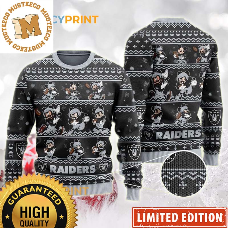 Raiders Mickey Mouse Players Ugly Sweater - Raiders Ugly Sweater Raiders Mickey Mouse Players Ugly Sweater - Raiders Ugly Sweater