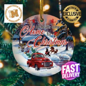 Red Truck All Hearts Come Home For Christmas Horses And Cardinals Decorations Christmas Ornament