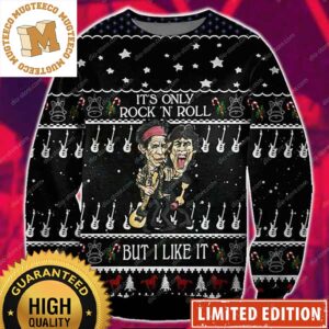 Rolling Stones It Is Only Rock N Roll But I Like It Ugly Christmas Sweater 2023