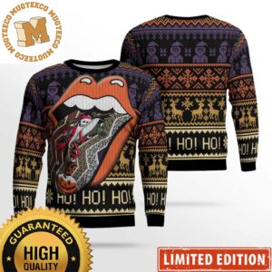 Rolling Stones Santa Jack Skelington Ugly Christmas Sweater