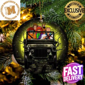Scooby Doo Funny Drive Jeep Moonlight Custom Name Christmas Decorations Ornament