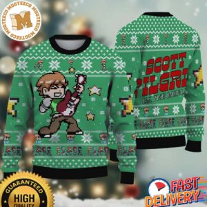Scott Pilgrim Vs The World Scott Sprite Playing Bass Ugly Christmas Sweater Gift For Holiday