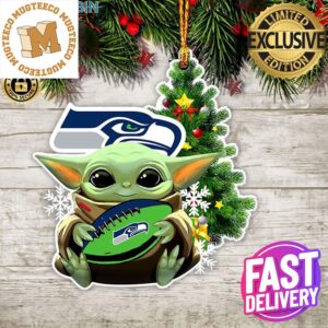 Seattle Seahawks Baby Yoda NFL Christmas Tree Decorations Ornament