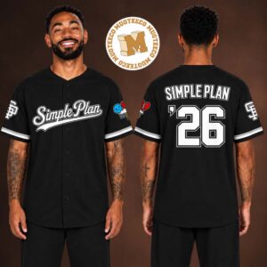Simple Plan Lasvegas USA Bigger Than You Think Tour Merch Number 26 Two Sided Baseball Jersey