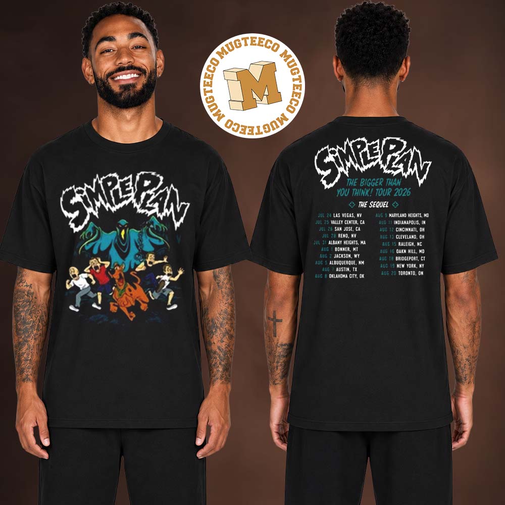 Simple Plan Lasvegas USA Bigger Than You Think Tour Scooby Doo Ghost Two Sided Unisex T Shirt Simple Plan Lasvegas USA Bigger Than You Think Tour Scooby Doo Ghost Two Sided Unisex T Shirt