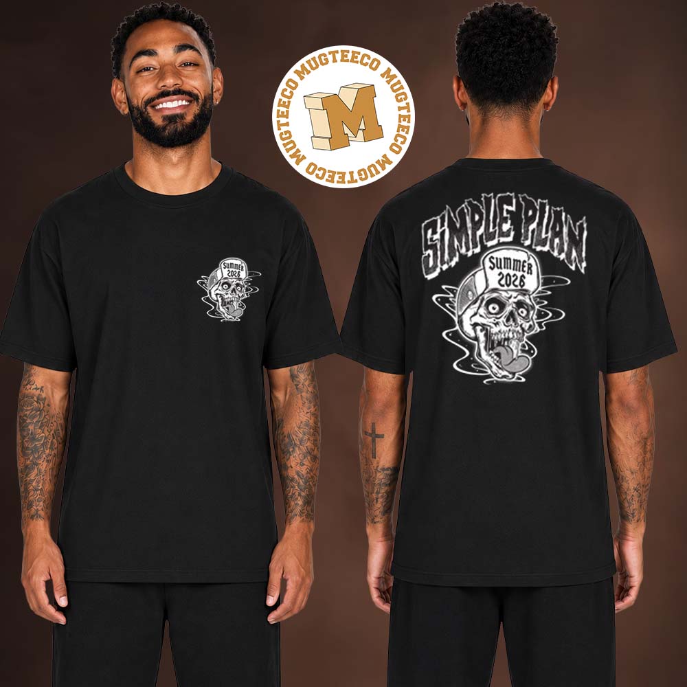 Simple Plan Summer 2026 Bigger Than You Think Tour Skeleton Two Sided Unisex T Shirt Simple Plan Summer 2026 Bigger Than You Think Tour Skeleton Two Sided Unisex T Shirt