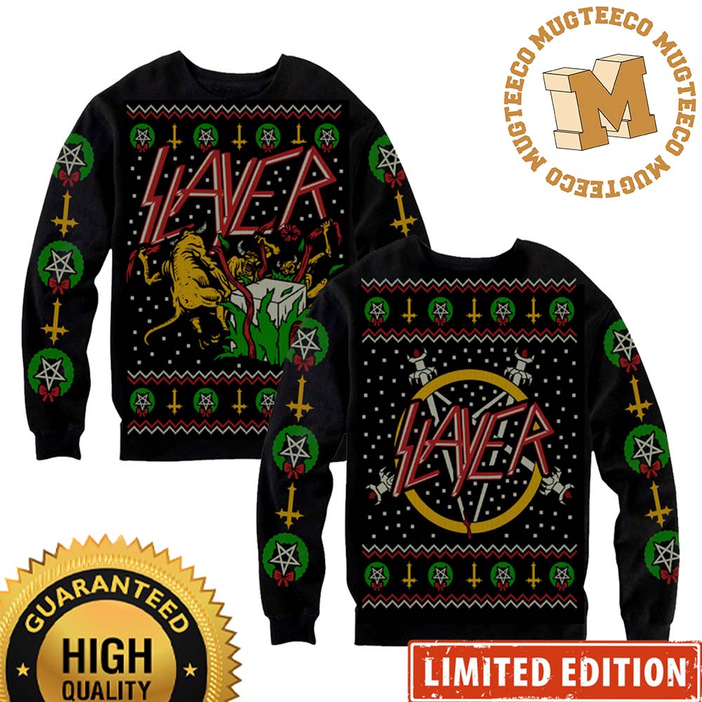 Slayer Hell Awaits Christmas Ugly Sweater Slayer Hell Awaits Christmas Ugly Sweater