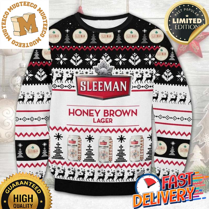 Sleeman Honey Brown Lager Ugly Christmas Sweater For Holiday 2023 Xmas Gifts Sleeman Honey Brown Lager Ugly Christmas Sweater For Holiday 2023 Xmas Gifts