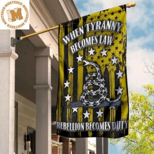 Snake When Tyranny Becomes Law Rebellion Becomes Duty Flag Vintage US Flag Garden Decor 2 Sides Garden House Flag