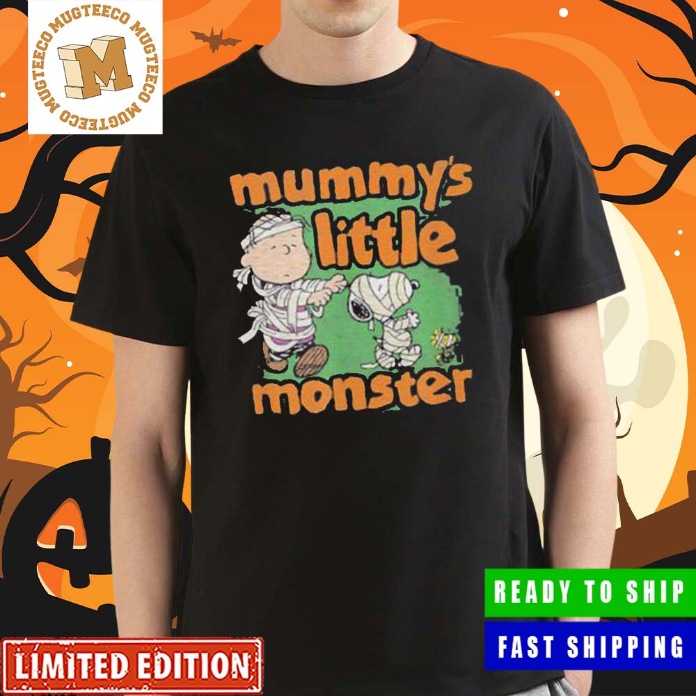 Snoopy And Charlie Brown The Peanuts Mummy is Little Monster Halloween Classic T-Shirt Snoopy And Charlie Brown The Peanuts Mummy is Little Monster Halloween Classic T-Shirt