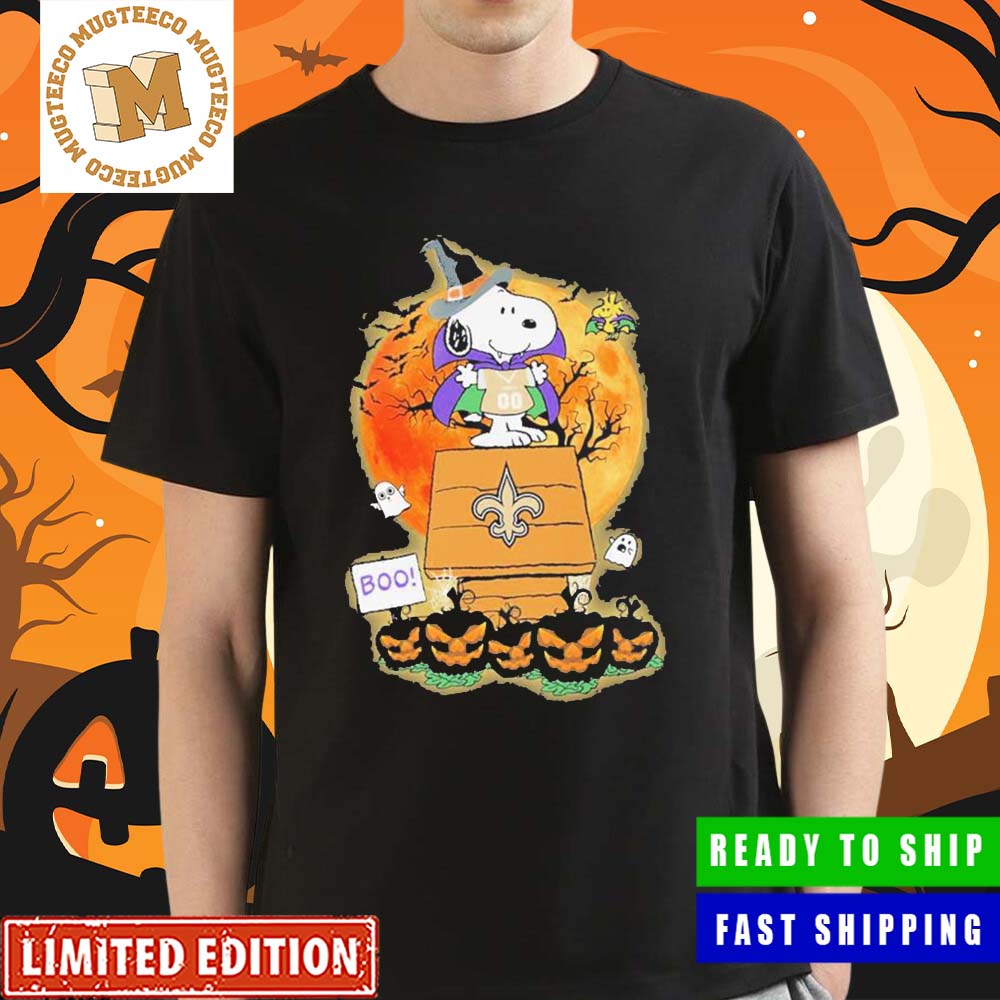 Snoopy And Woodstock New Orleans Saints Halloween Unisex T-Shirt Snoopy And Woodstock New Orleans Saints Halloween Unisex T-Shirt