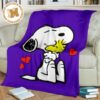 Snoopy and Woodstock Blue Fleece Blanket Gift For Fan Snoopy and Woodstock Blue Fleece Blanket Gift For Fan