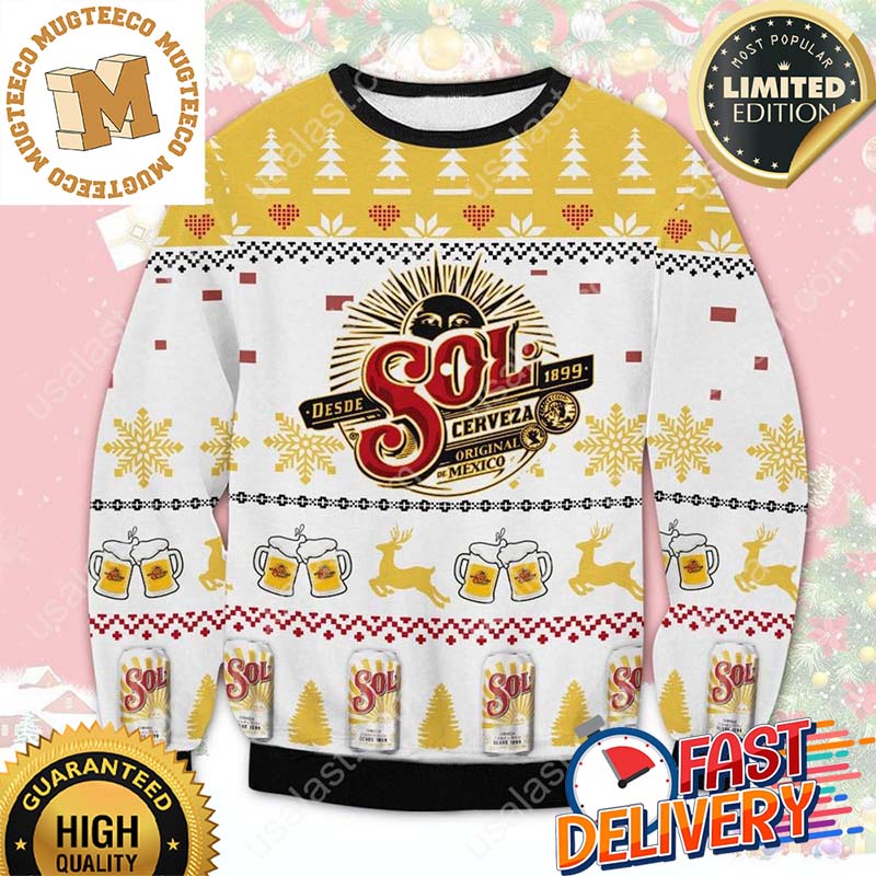 Sol Beer Ugly Christmas Sweater For Holiday 2023 Xmas Gifts Sol Beer Ugly Christmas Sweater For Holiday 2023 Xmas Gifts