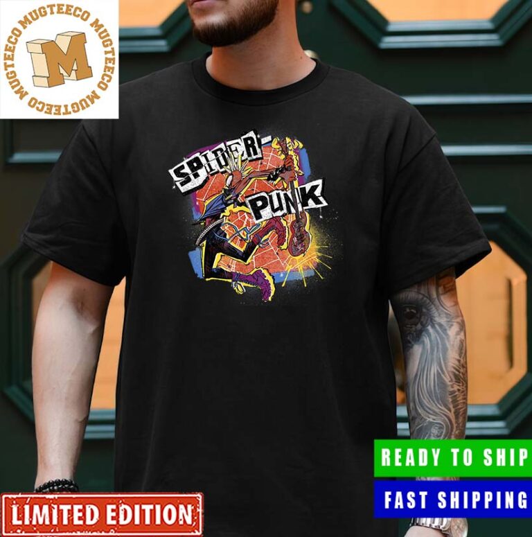 Spider-Man Across The Spider-Verse Spider-Punk Using His Guitar Punk Rock Merchandise Premium Unisex T-Shirt Spider-Man Across The Spider-Verse Spider-Punk Using His Guitar Punk Rock Merchandise Premium Unisex T-Shirt