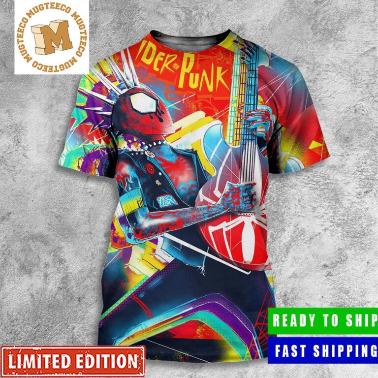 Spider-Punk In Spider-Man Across The Spider-Verse Playing His Guitar All Over Print Shirt Spider-Punk In Spider-Man Across The Spider-Verse Playing His Guitar All Over Print Shirt