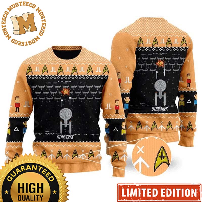 Star Trek Spaceship Video Game Knitting Christmas Ugly Sweater Star Trek Spaceship Video Game Knitting Christmas Ugly Sweater