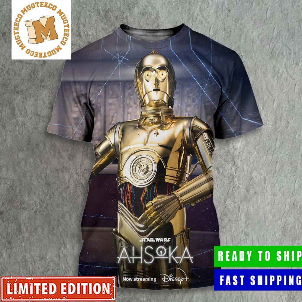 Star Wars Ahsoka C-3PO Characters Poster All Over Print Shirt Star Wars Ahsoka C-3PO Characters Poster All Over Print Shirt