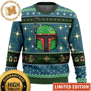 Star Wars Boba Fett Funny Knitting Snowflakes And Shiny Christmas Ugly Sweater