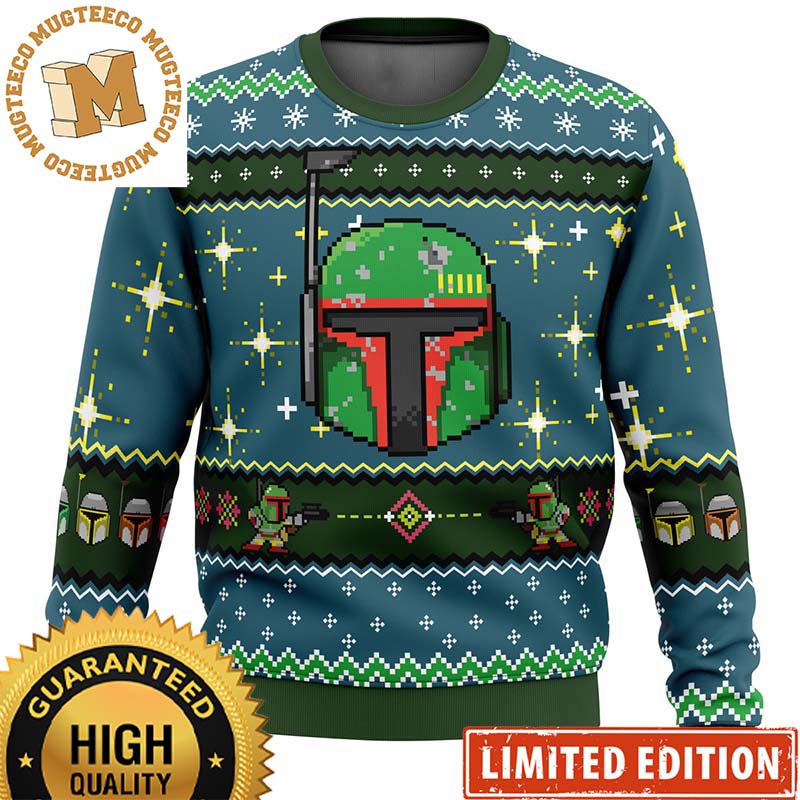 Star Wars Boba Fett Funny Knitting Snowflakes And Shiny Christmas Ugly Sweater Star Wars Boba Fett Funny Knitting Snowflakes And Shiny Christmas Ugly Sweater