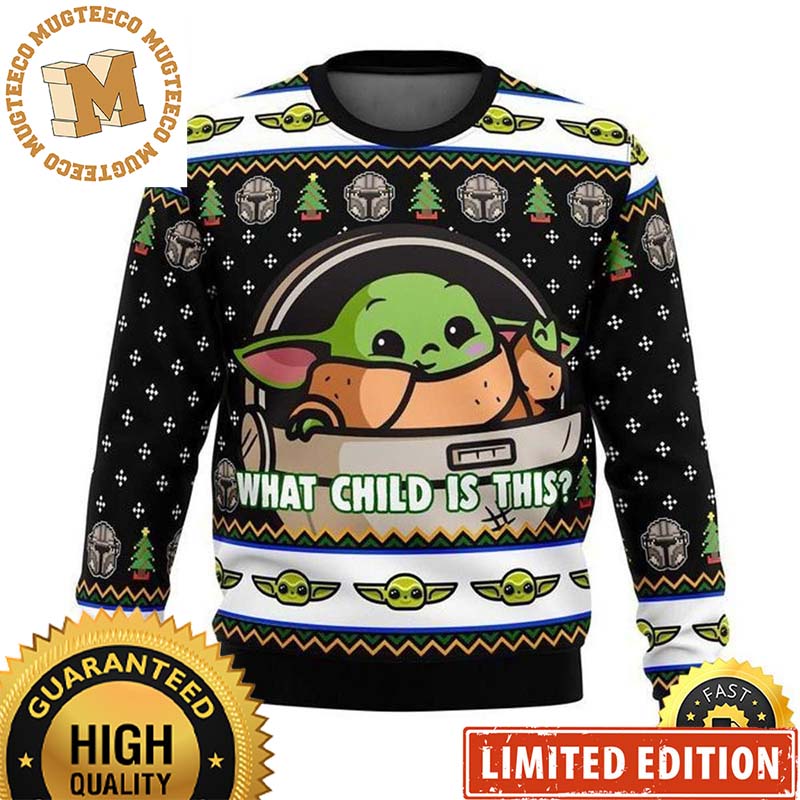 Star Wars Cute Baby Yoda What Child Is This Christmas Ugly Sweater Star Wars Cute Baby Yoda What Child Is This Christmas Ugly Sweater