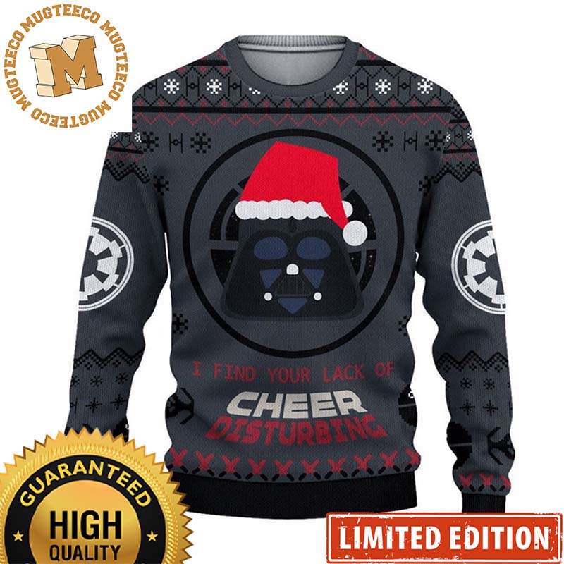 Star Wars Darth Vader I Find You Lack Of Cheer Disturbing Funny Holiday Ugly Sweater 2023 Star Wars Darth Vader I Find You Lack Of Cheer Disturbing Funny Holiday Ugly Sweater 2023
