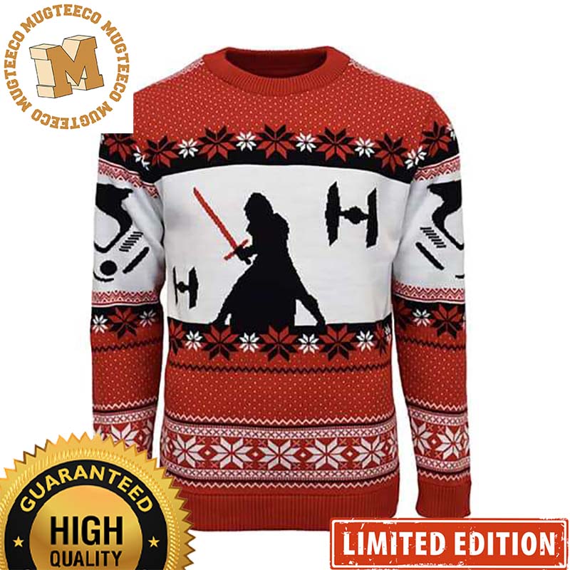Star Wars Kylo Ren Posing Knitting Snowflakes Christmas Ugly Sweater Gift For Fans Star Wars Kylo Ren Posing Knitting Snowflakes Christmas Ugly Sweater Gift For Fans