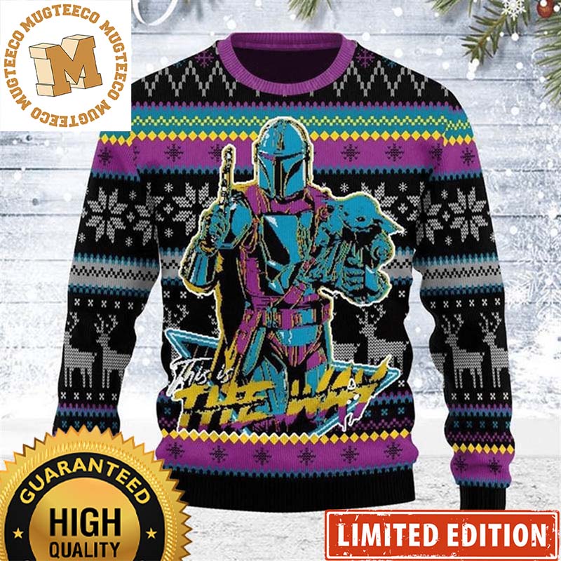 Star Wars Mandalorian And Grogu Baby Yoda Retro Style This Is The Way Christmas Ugly Sweater 2023 Star Wars Mandalorian And Grogu Baby Yoda Retro Style This Is The Way Christmas Ugly Sweater 2023