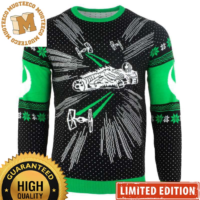 Star Wars Millennium Falcon Battle Knitting Christmas Ugly Sweater Gift For Fans Star Wars Millennium Falcon Battle Knitting Christmas Ugly Sweater Gift For Fans