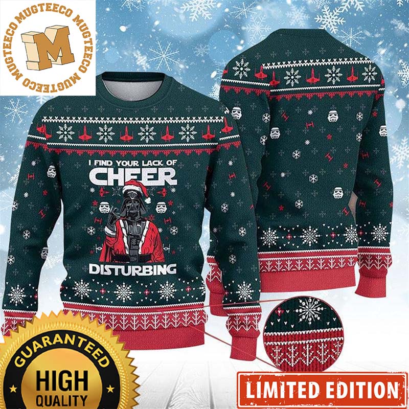 Star Wars Santa Darth Vader I Find Your Lack Of Cheer Disturbing Funny Christmas Ugly Sweater Star Wars Santa Darth Vader I Find Your Lack Of Cheer Disturbing Funny Christmas Ugly Sweater