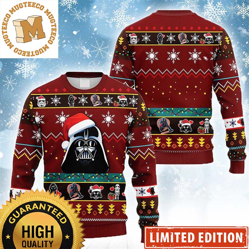 Star Wars Santa Darth Vader With Santa Hat Funny Knitting Christmas Ugly Sweater Star Wars Santa Darth Vader With Santa Hat Funny Knitting Christmas Ugly Sweater
