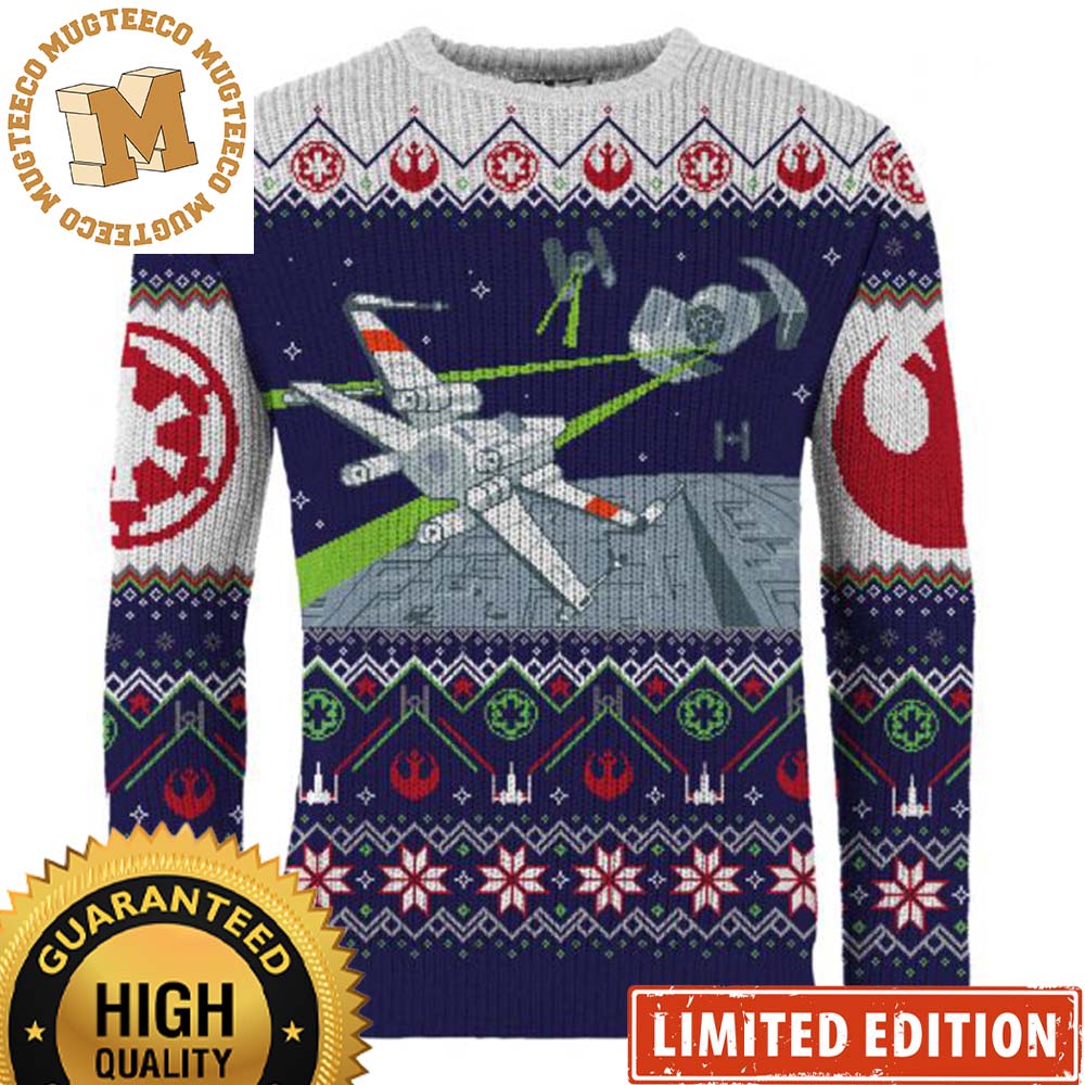 Star Wars X-Wing VS TIE Fighter Scene Christmas Ugly Sweater Star Wars X-Wing VS TIE Fighter Scene Christmas Ugly Sweater