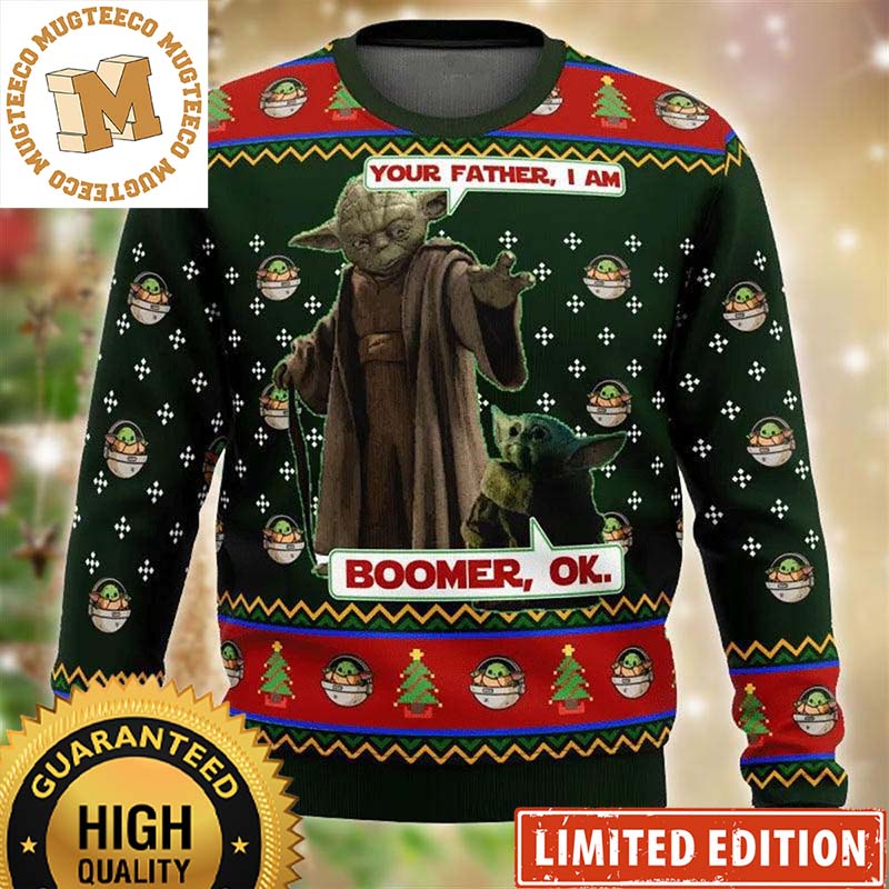 Star Wars Yedi Yoda And Baby Yoda I'm Your Father With Grogu Knitting Pattern Christmas Ugly Sweater 2023 Star Wars Yedi Yoda And Baby Yoda I'm Your Father With Grogu Knitting Pattern Christmas Ugly Sweater 2023