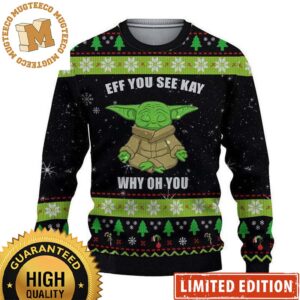 Star Wars Yoda EFF YOU SEE KAY Funny Christmas Ugly Sweaters