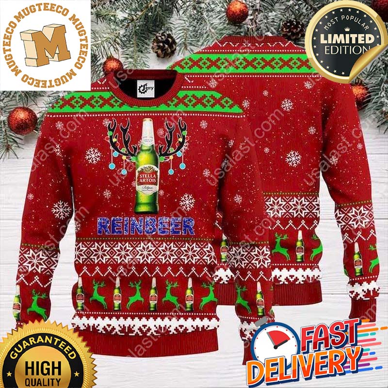 Stella Artois Reinbeer Ugly Christmas Sweater For Holiday 2023 Xmas Gifts Stella Artois Reinbeer Ugly Christmas Sweater For Holiday 2023 Xmas Gifts